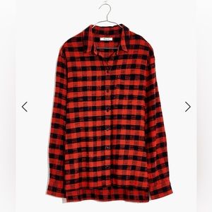 Madewell Buffalo Check Oversized Ex Boyfriend Flannel NWOT